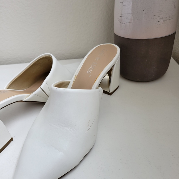 Lexi & Abbie white heeled mules - Picture 5 of 11